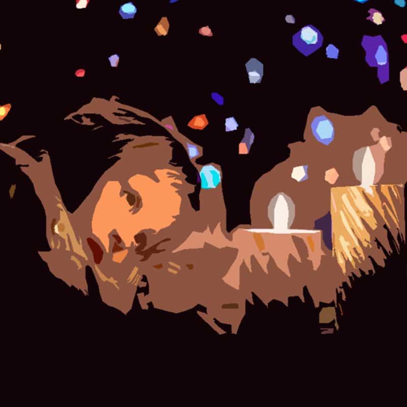 Ilustración de un niño recostado