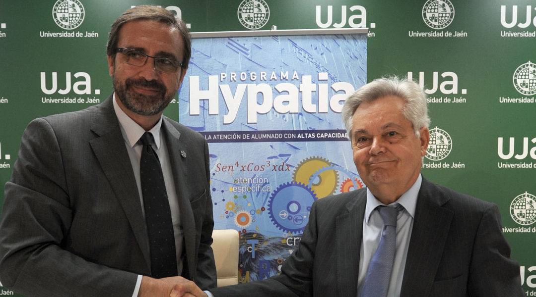 El rector de la Universidad de Jaén, Juan Gómez Ortega y el Presidente de CAJAGRANADA Fundación, Antonio Jara Andréu