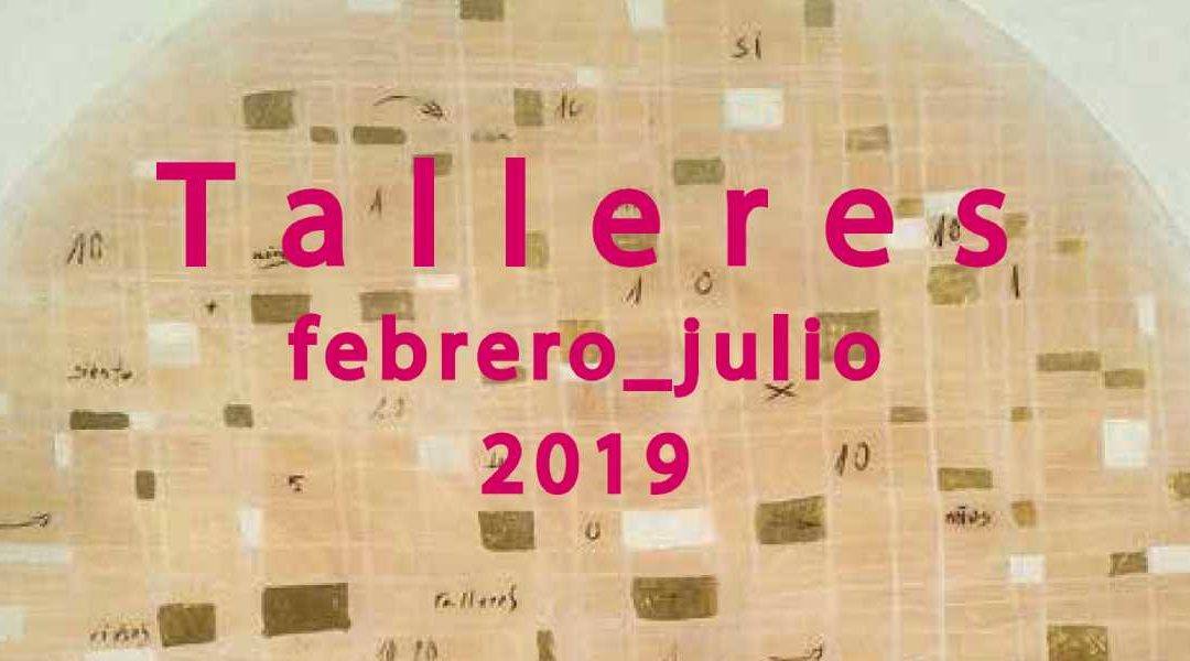 Detalle del cartel de los Talleres CajaGranada. Febrero-julio 2019
