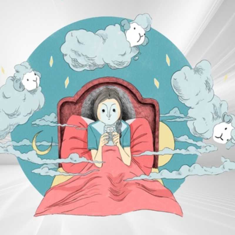 Ilustración de una persona en la cama