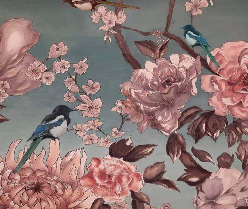 Detalle de una obra de la exposición 'Flora y fauna de la Alhambra'