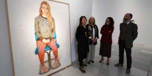 El Centro Cultural CajaGranada acoge la exposición ‘El cuerpo en la mirada’, dedicada a Ángeles Agrela, en colaboración con Cajasol De izquierda a derecha: Ángeles Agrela, María Elena Martín-Vivaldi, Gloria Ruiz y Juan Ramón Rodríguez-Mateo
