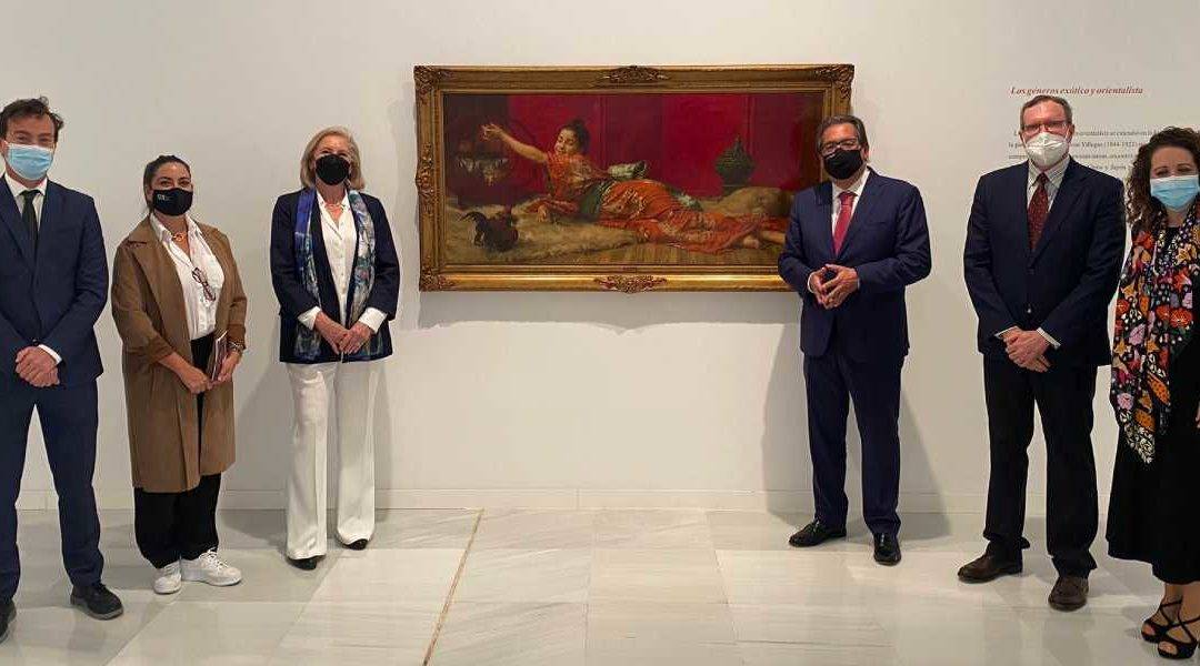 Foto de familia de la presentación de la exposición ‘Obras emblemáticas del siglo XIX en la Colección Fundación Cajasol’