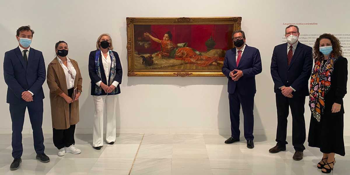 Foto de familia de la presentación de la exposición ‘Obras emblemáticas del siglo XIX en la Colección Fundación Cajasol’