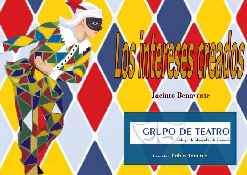 Cartel de 'Los intereses creados' con un arlequín