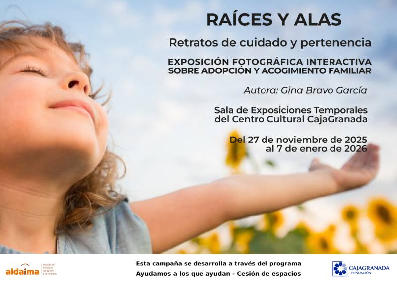 Imagen promocional de la exposición 'Raíces y Alas | Retratos de cuidado y pertenencia' en la que se ve una niña.